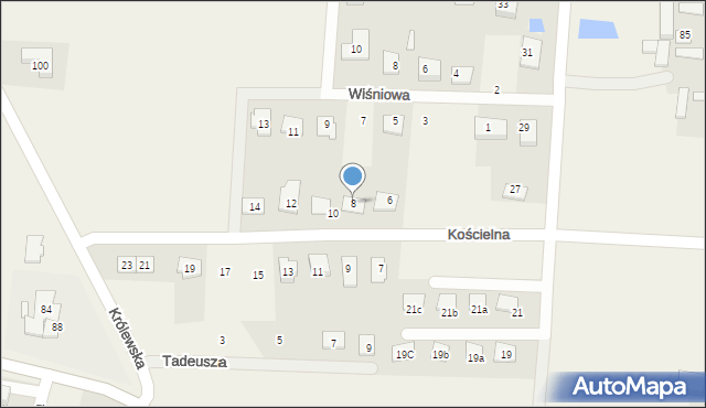 Nowe Aleksandrowo, Kościelna, 8, mapa Nowe Aleksandrowo