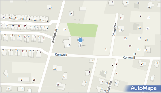 Nowe Bielice, Konwalii, 1, mapa Nowe Bielice