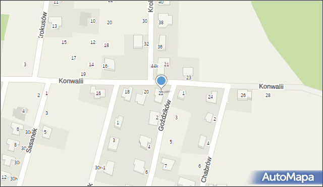 Nowe Bielice, Konwalii, 22, mapa Nowe Bielice