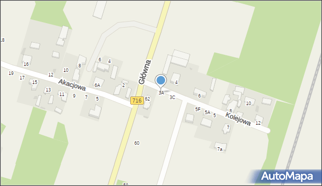 Nowe Chrusty, Kolejowa, 3A, mapa Nowe Chrusty