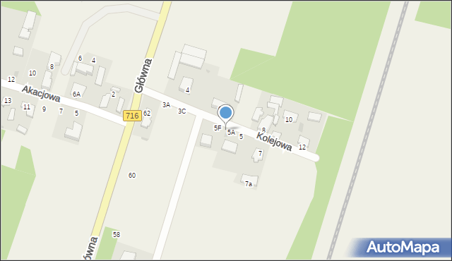 Nowe Chrusty, Kolejowa, 5E, mapa Nowe Chrusty
