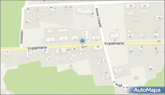 Nowe Czaple, Kopalniana, 18, mapa Nowe Czaple