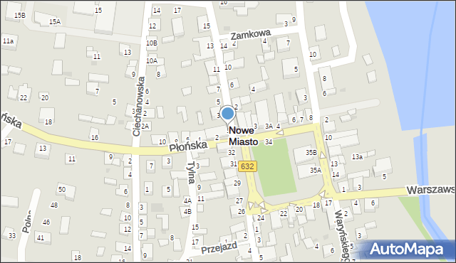 Nowe Miasto, Kościelna, 1, mapa Nowe Miasto