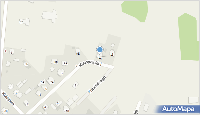 Nowe Pieścirogi, Konopnickiej Marii, 11, mapa Nowe Pieścirogi