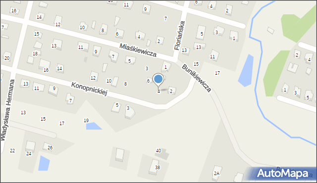 Nowe Proboszczewice, Konopnickiej Marii, 4, mapa Nowe Proboszczewice