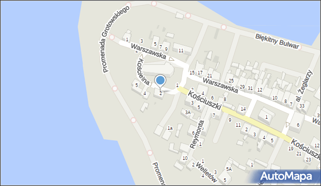 Nowe Warpno, Kościelna, 2, mapa Nowe Warpno