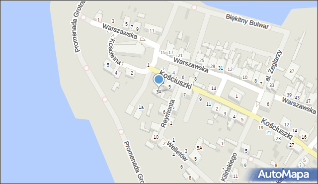 Nowe Warpno, Kościuszki Tadeusza, gen., 3A, mapa Nowe Warpno