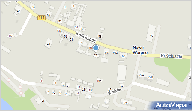 Nowe Warpno, Kościuszki Tadeusza, gen., 65b, mapa Nowe Warpno