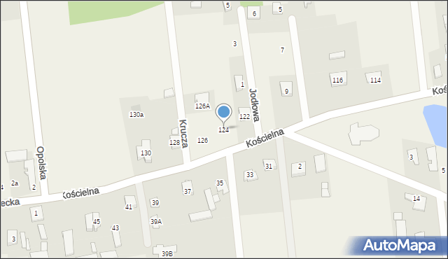 Nowe Załubice, Kościelna, 124, mapa Nowe Załubice