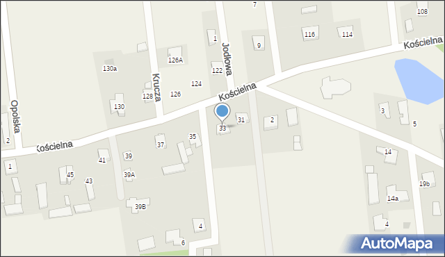 Nowe Załubice, Kościelna, 33, mapa Nowe Załubice