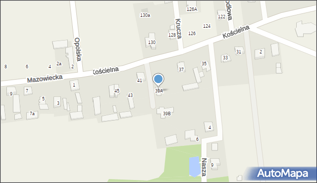 Nowe Załubice, Kościelna, 39A, mapa Nowe Załubice