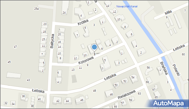 Nowęcin, Kolorowa, 8, mapa Nowęcin
