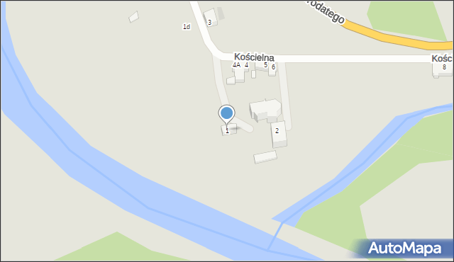 Nowogród Bobrzański, Kościelna, 1, mapa Nowogród Bobrzański