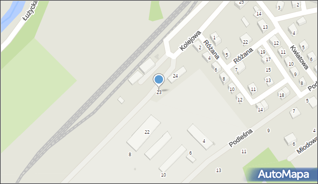 Nowogrodziec, Kolejowa, 23, mapa Nowogrodziec