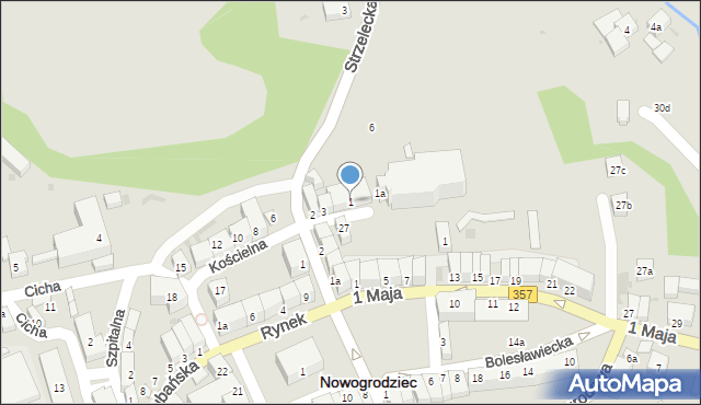 Nowogrodziec, Kościelna, 1, mapa Nowogrodziec