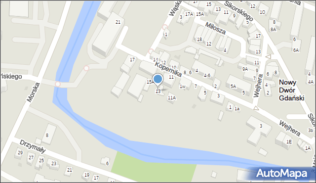 Nowy Dwór Gdański, Kopernika Mikołaja, 13, mapa Nowy Dwór Gdański