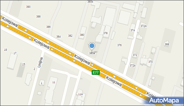 Nowy Dziekanów, Kolejowa, 380a, mapa Nowy Dziekanów