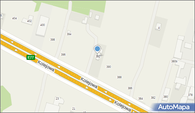 Nowy Dziekanów, Kolejowa, 392, mapa Nowy Dziekanów