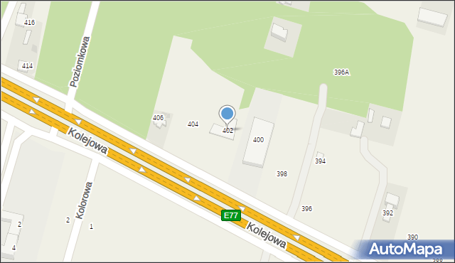 Nowy Dziekanów, Kolejowa, 402, mapa Nowy Dziekanów