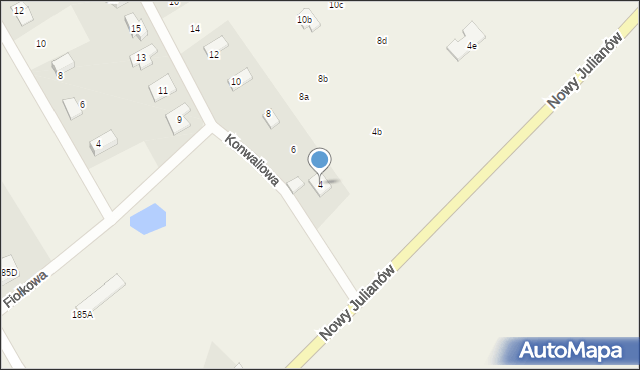 Nowy Julianów, Konwaliowa, 4, mapa Nowy Julianów