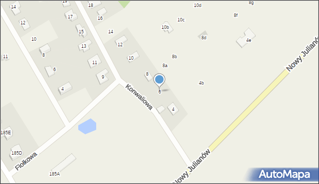 Nowy Julianów, Konwaliowa, 6, mapa Nowy Julianów