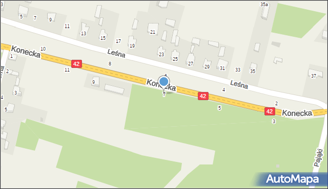 Nowy Kazanów, Konecka, 7, mapa Nowy Kazanów