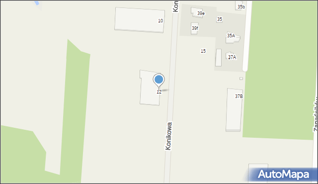 Nowy Konik, Konikowa, 12, mapa Nowy Konik