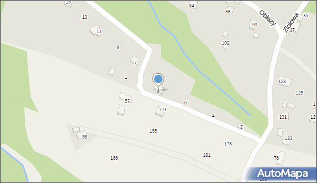 Nowy Sącz, Kolorowa, 8, mapa Nowego Sącza