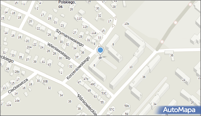 Nowy Sącz, Korzeniowskiego Józefa Konrada, 6F, mapa Nowego Sącza