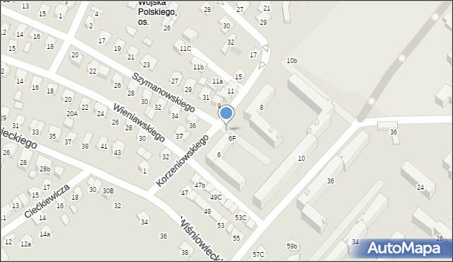 Nowy Sącz, Korzeniowskiego Józefa Konrada, 8a, mapa Nowego Sącza