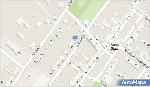Nowy Staw, Kopernika Mikołaja, 42, mapa Nowy Staw