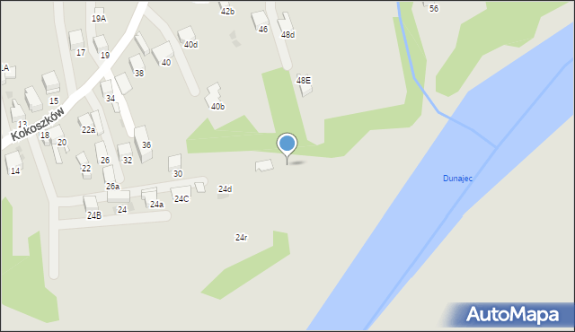 Nowy Targ, Kokoszków, 30d, mapa Nowego Targu