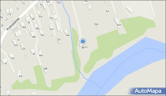 Nowy Targ, Kokoszków, 56, mapa Nowego Targu