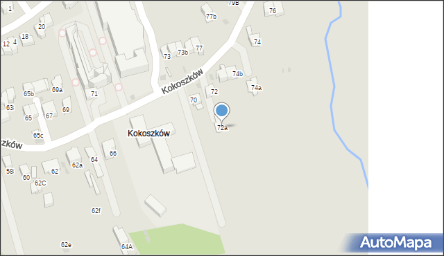 Nowy Targ, Kokoszków, 72a, mapa Nowego Targu