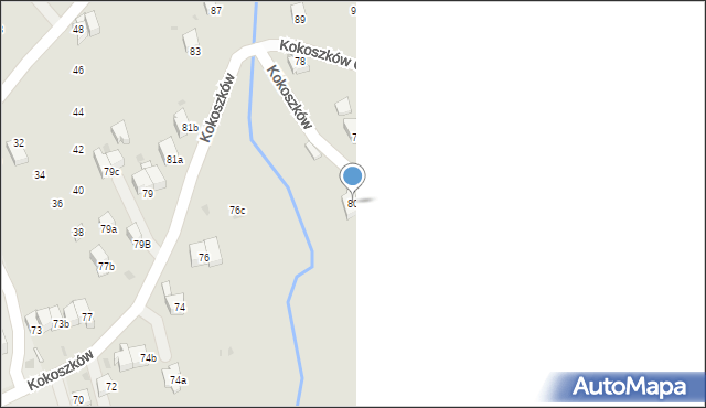 Nowy Targ, Kokoszków, 80, mapa Nowego Targu