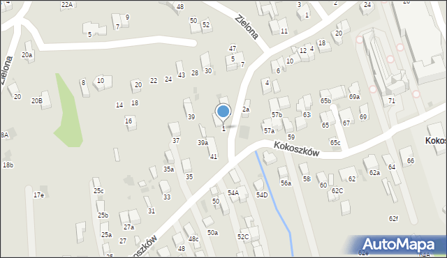 Nowy Targ, Kokoszków Boczna, 1, mapa Nowego Targu