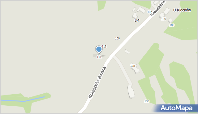 Nowy Targ, Kokoszków Boczna, 111, mapa Nowego Targu