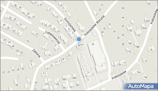 Nowy Targ, Kokoszków Boczna, 24, mapa Nowego Targu