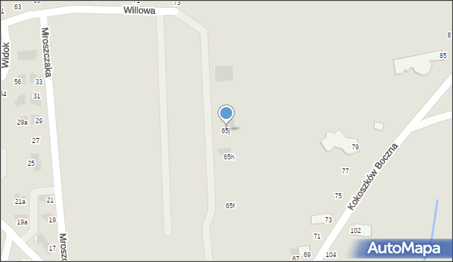 Nowy Targ, Kokoszków Boczna, 65j, mapa Nowego Targu