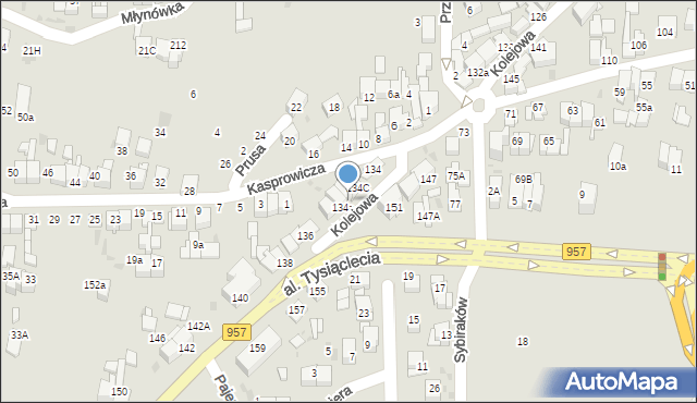 Nowy Targ, Kolejowa, 134b, mapa Nowego Targu