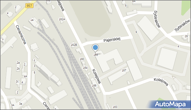 Nowy Targ, Kolejowa, 165, mapa Nowego Targu