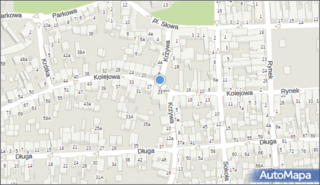 Nowy Targ, Kolejowa, 23, mapa Nowego Targu