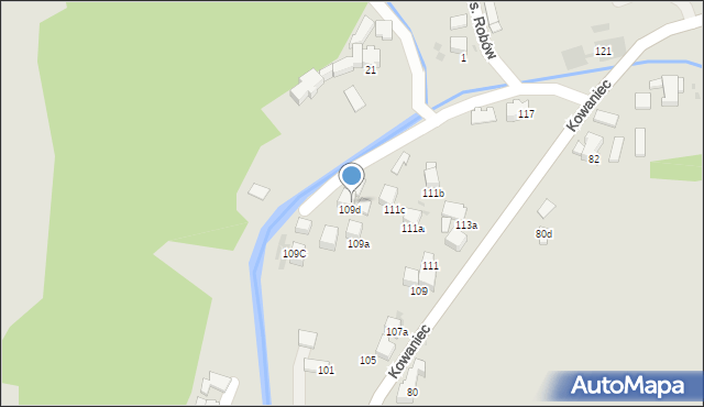 Nowy Targ, Kowaniec, 109d, mapa Nowego Targu