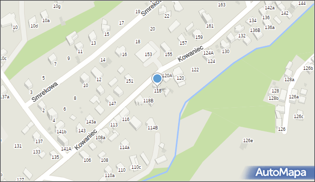 Nowy Targ, Kowaniec, 118, mapa Nowego Targu