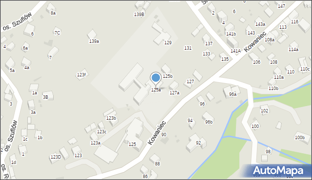 Nowy Targ, Kowaniec, 125a, mapa Nowego Targu