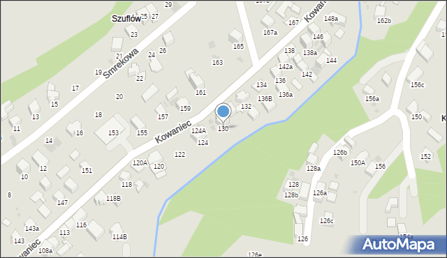 Nowy Targ, Kowaniec, 130, mapa Nowego Targu