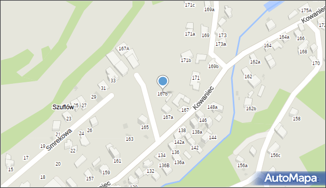 Nowy Targ, Kowaniec, 167b, mapa Nowego Targu