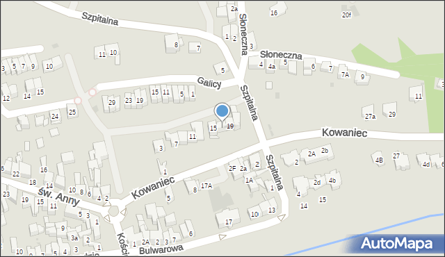 Nowy Targ, Kowaniec, 17, mapa Nowego Targu