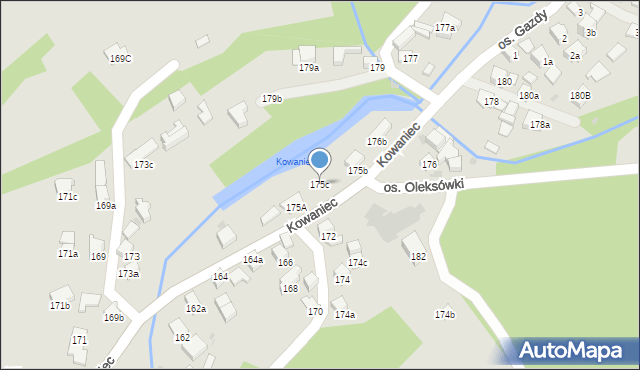 Nowy Targ, Kowaniec, 175c, mapa Nowego Targu