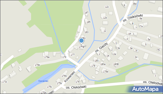 Nowy Targ, Kowaniec, 177a, mapa Nowego Targu